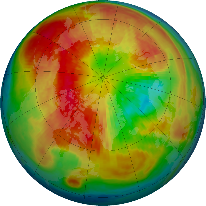 Arctic ozone map for 11 March 2004